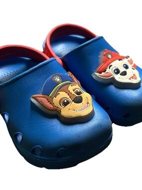 Toddler Boy Blue Slip On Paw Patrol Clogs Light Up Size 7/8
